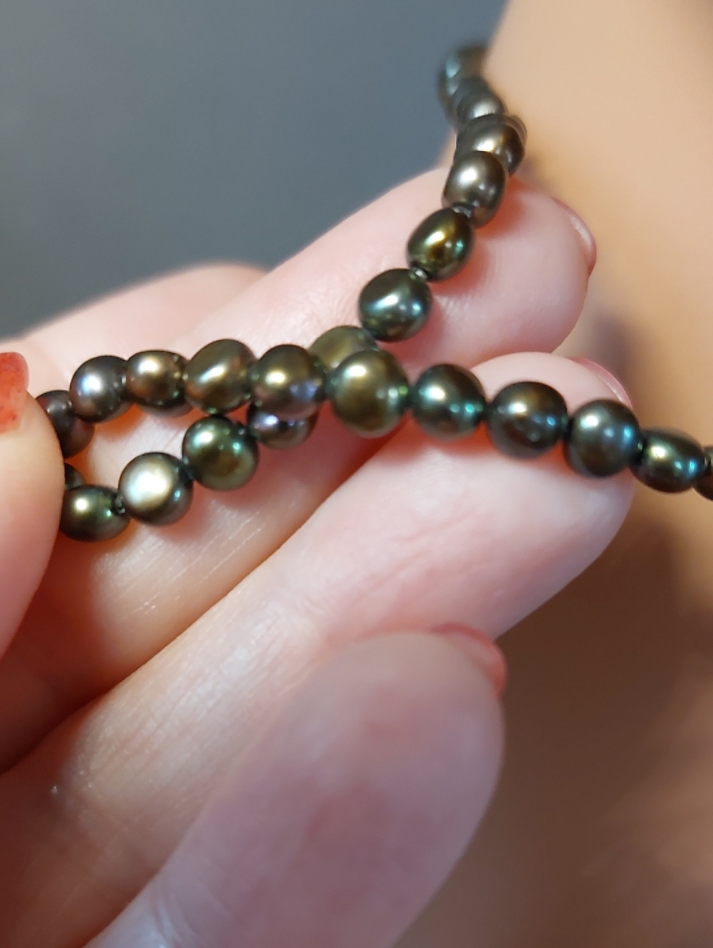 925 Genuine Freshwater Bronze Peacock Pearl Necklace Sterling Silver - Picture 3 of 8